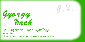 gyorgy wach business card